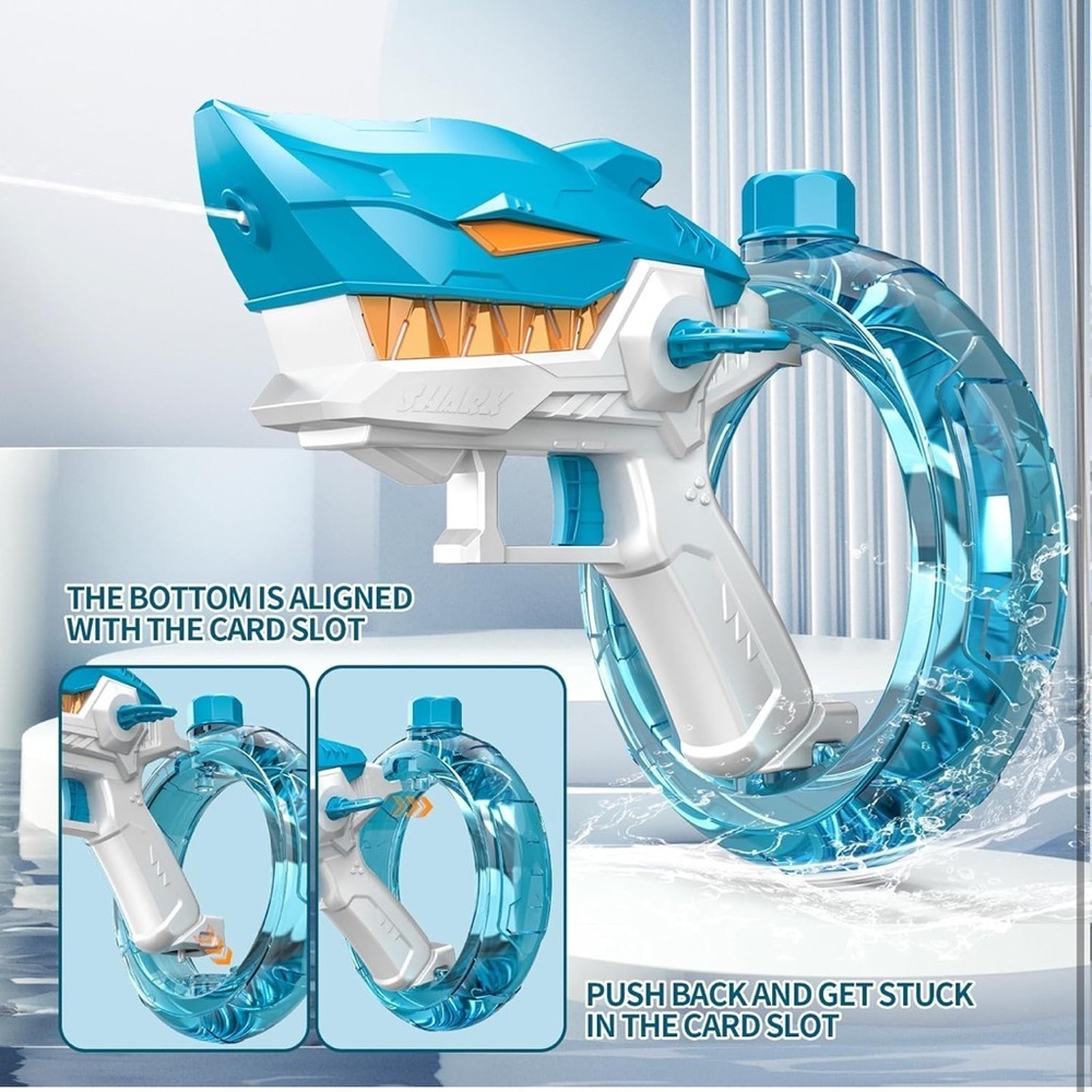 ✨BNWT - Electric Shark Shape Water Guns for Kids - Blue✨ - Picture 4 of 11